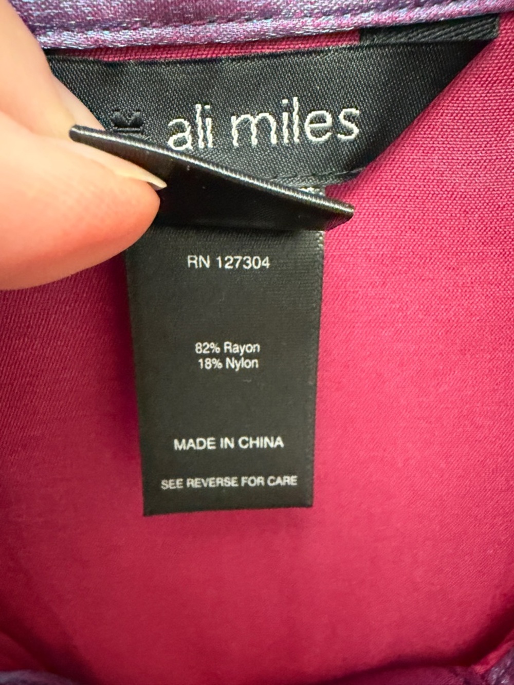 Ali Miles Shimmery Purple Button-Front Women's Top - Picture 3 of 9